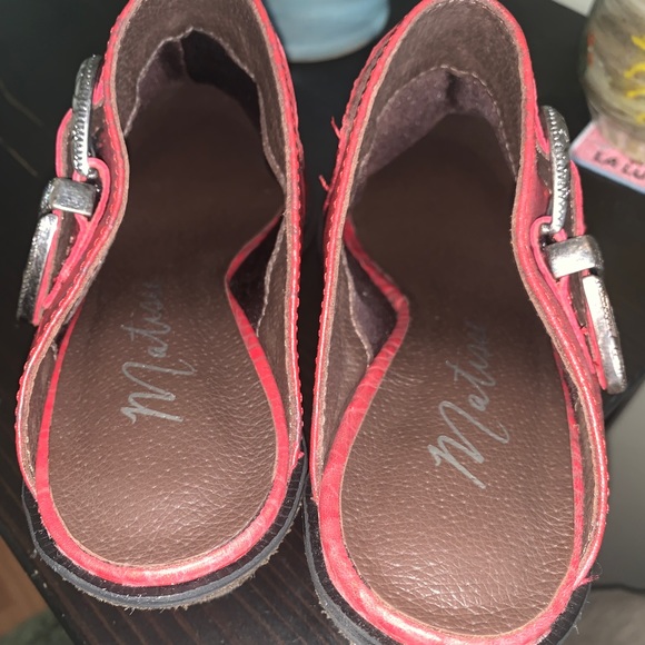 Matisse Red Bloke Leather Mule Women Size 8.5 - Picture 7 of 8